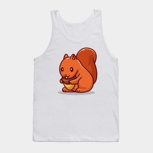 Cute Squirrel Holding Nut Tank Top